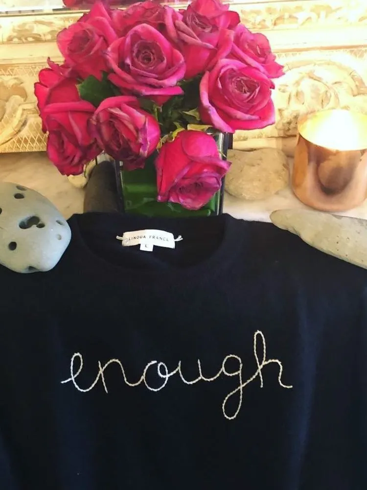 "enough" Women's Crewneck sold by Lingua Franca NYC product image thumbnail 2