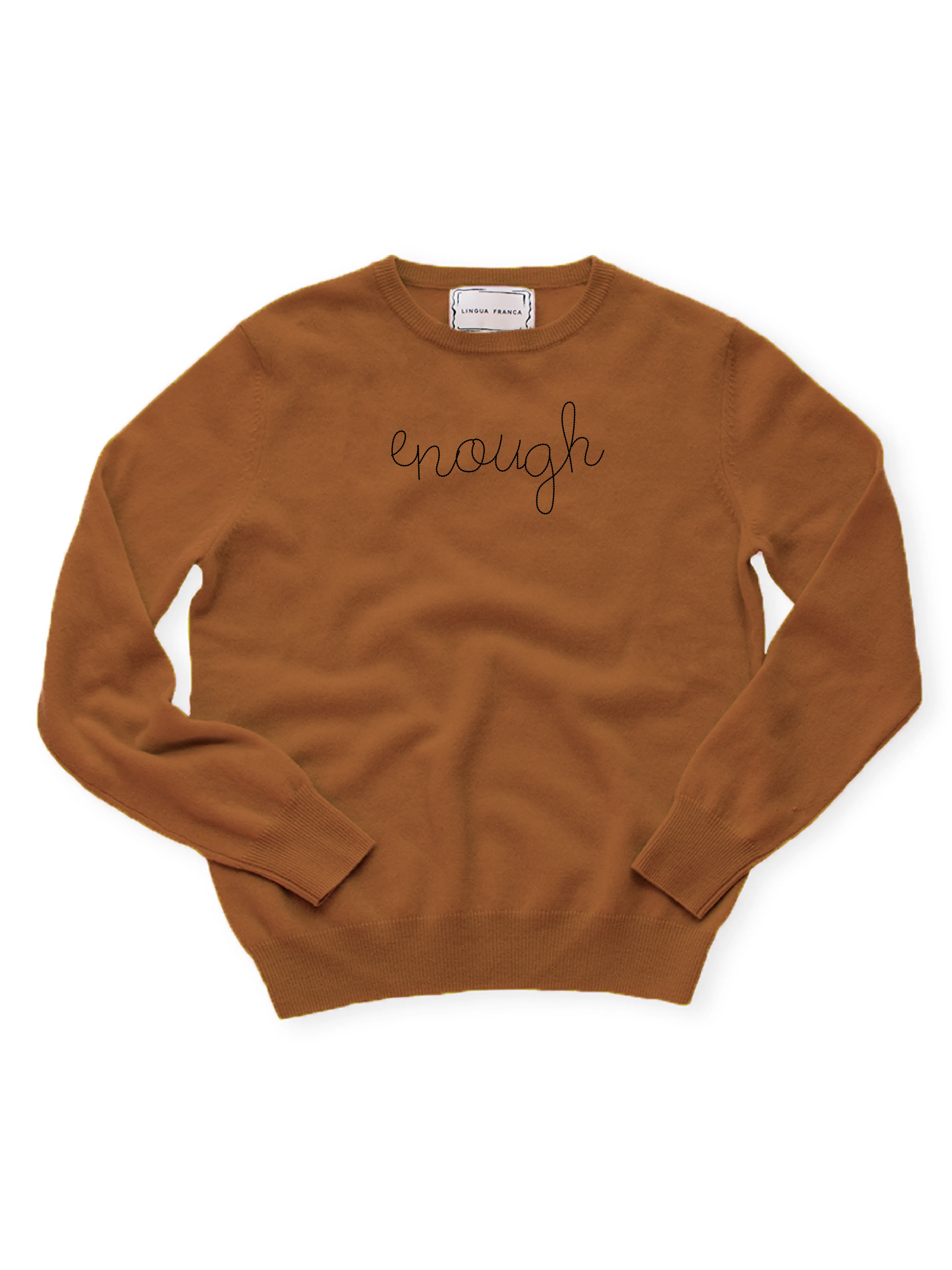 "enough" Women's Crewneck sold by Lingua Franca NYC product image thumbnail 4