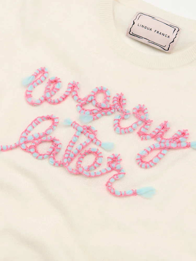 Worry Later Crewneck sold by Lingua Franca NYC product image thumbnail 3
