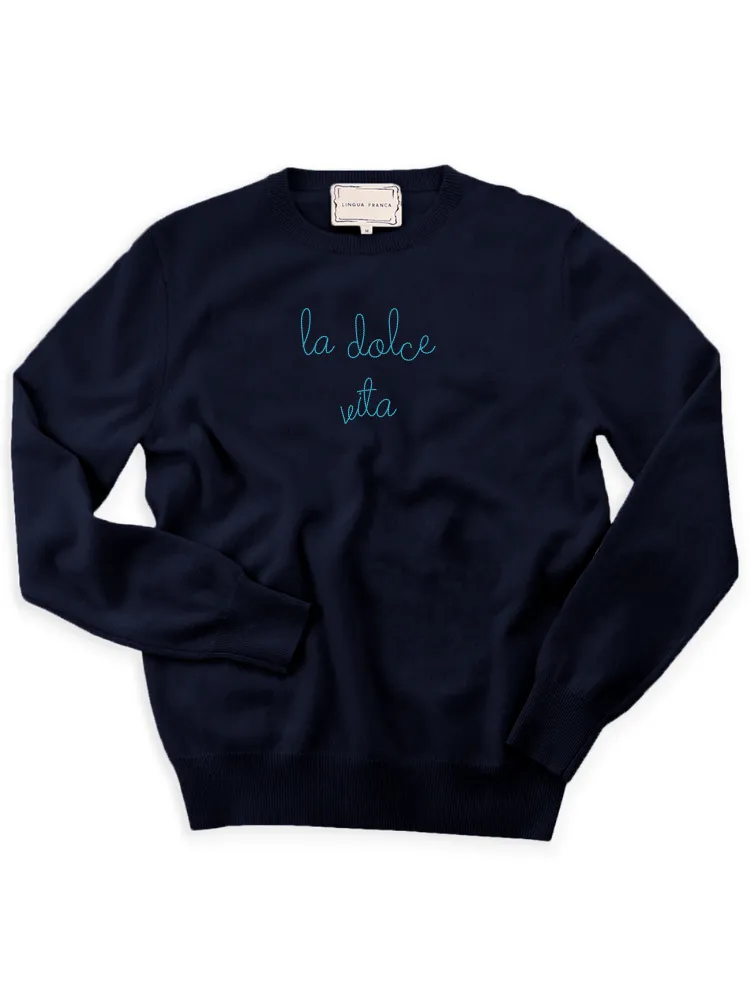 "la dolce vita" Crewneck sold by Lingua Franca NYC product image thumbnail 2