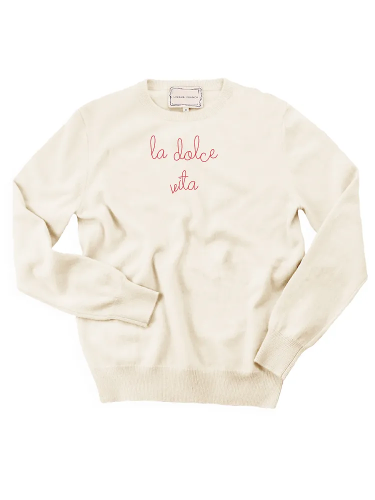 "la dolce vita" Crewneck sold by Lingua Franca NYC product image thumbnail 3