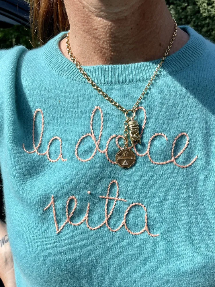 "la dolce vita" Crewneck sold by Lingua Franca NYC product image thumbnail 5