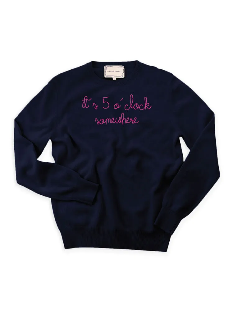 "it's 5 o'clock somewhere" Crewneck sold by Lingua Franca NYC product image thumbnail 3