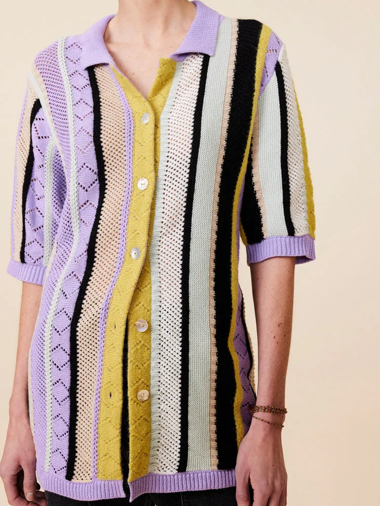 Edwin Striped Camp Shirt sold by Lingua Franca NYC