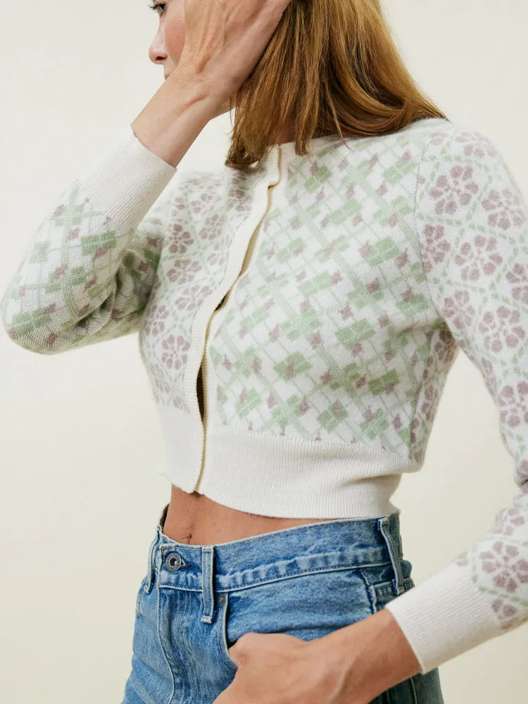 Jacquard Cropped Cardigan sold by Lingua Franca NYC product image thumbnail 2