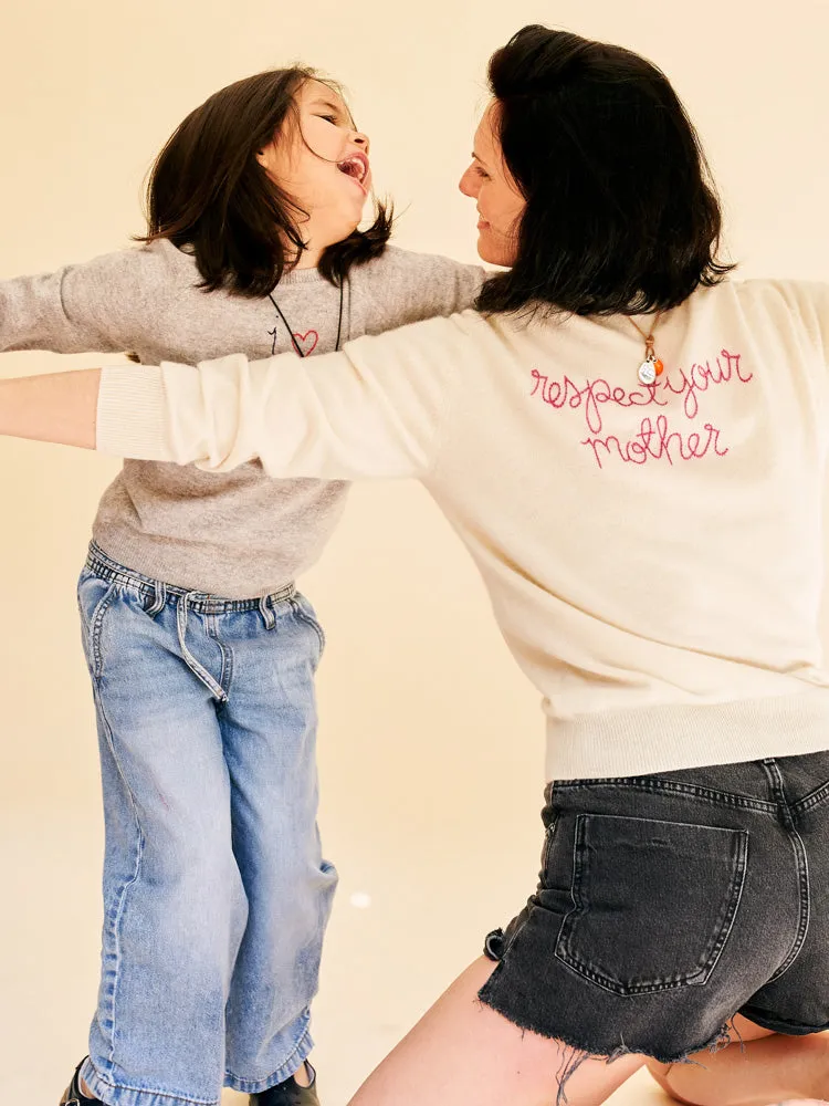 "respect your mother" Cardigan sold by Lingua Franca NYC product image thumbnail 2