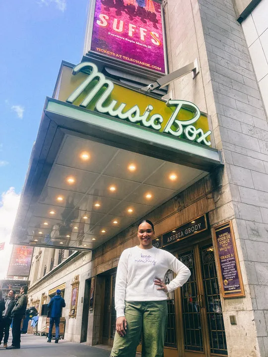 "keep marching" Women's Crewneck sold by Lingua Franca NYC product image thumbnail 4