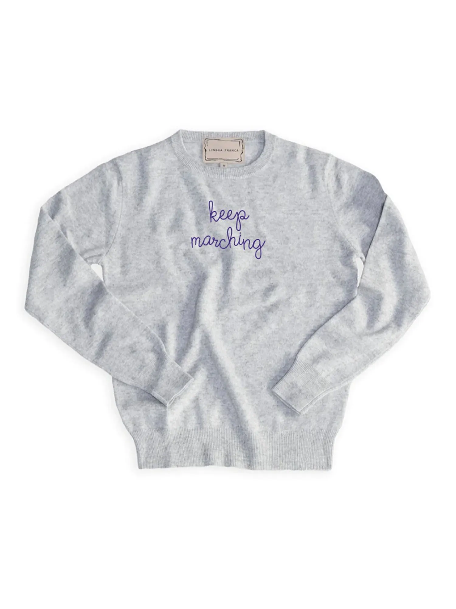 "keep marching" Women's Crewneck sold by Lingua Franca NYC
