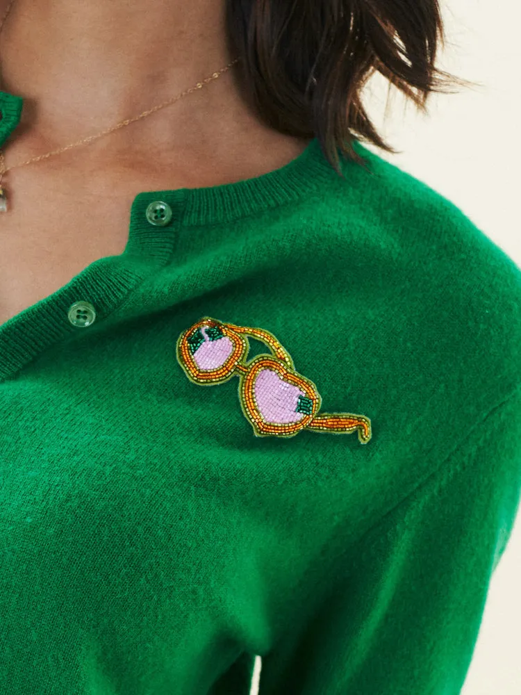 Beaded Sunglasses Cardigan sold by Lingua Franca NYC product image thumbnail 2