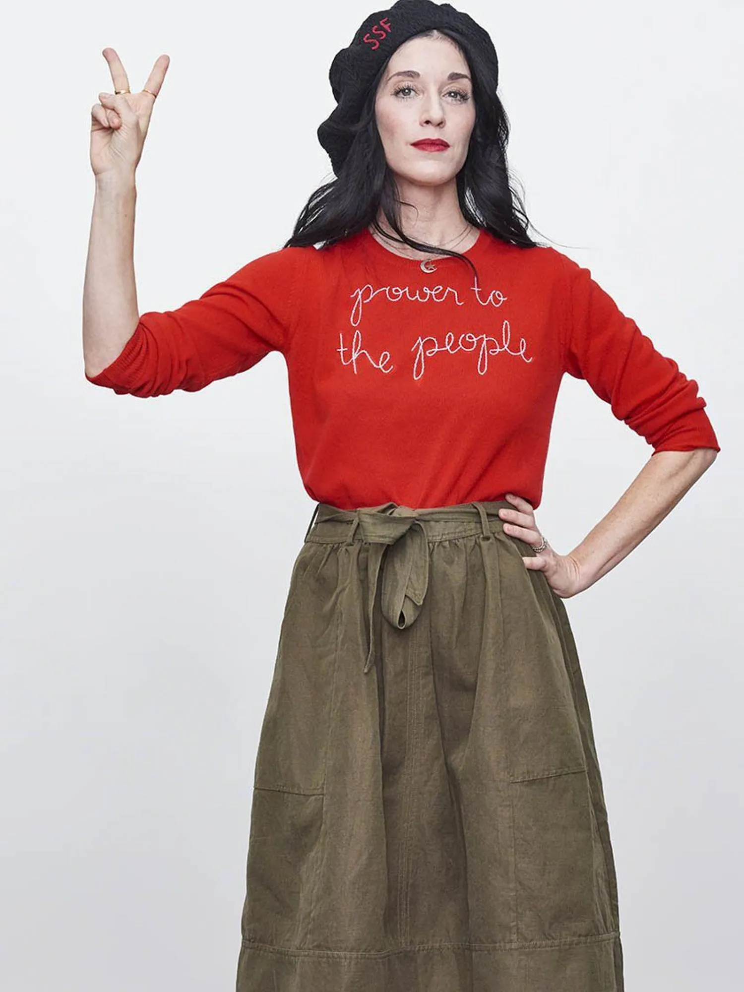 "power to the people" Crewneck sold by Lingua Franca NYC product image thumbnail 2