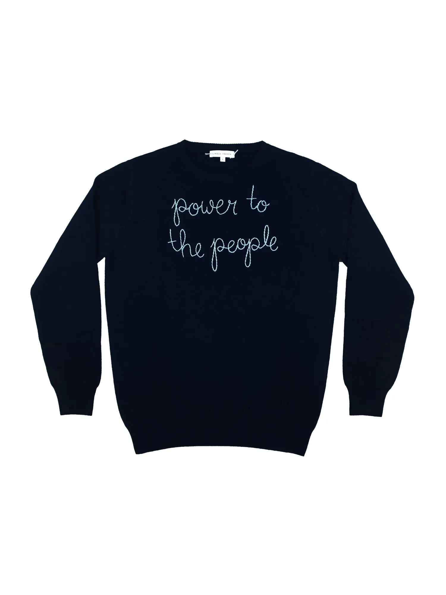 "power to the people" Crewneck sold by Lingua Franca NYC product image thumbnail 3