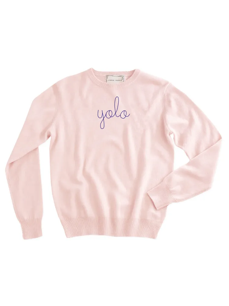 "yolo" Crewneck sold by Lingua Franca NYC product image thumbnail 2