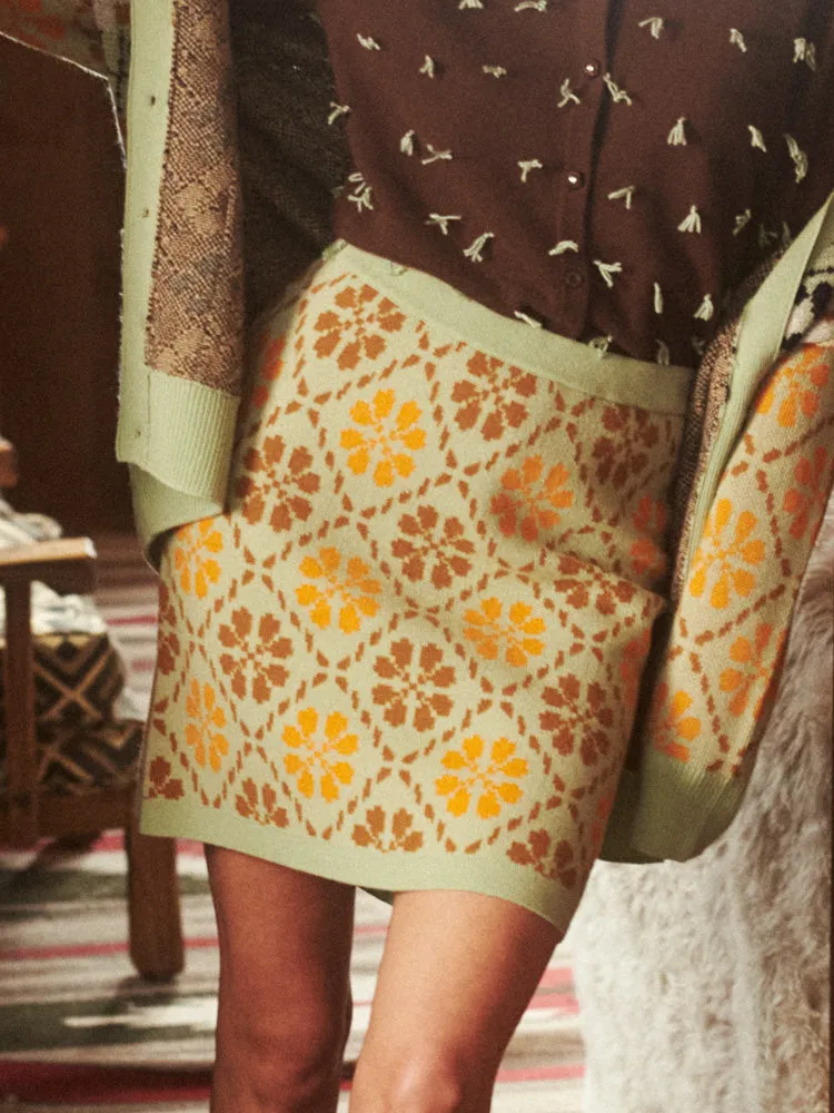 Jacquard Mini Skirt sold by Lingua Franca NYC product image thumbnail 5