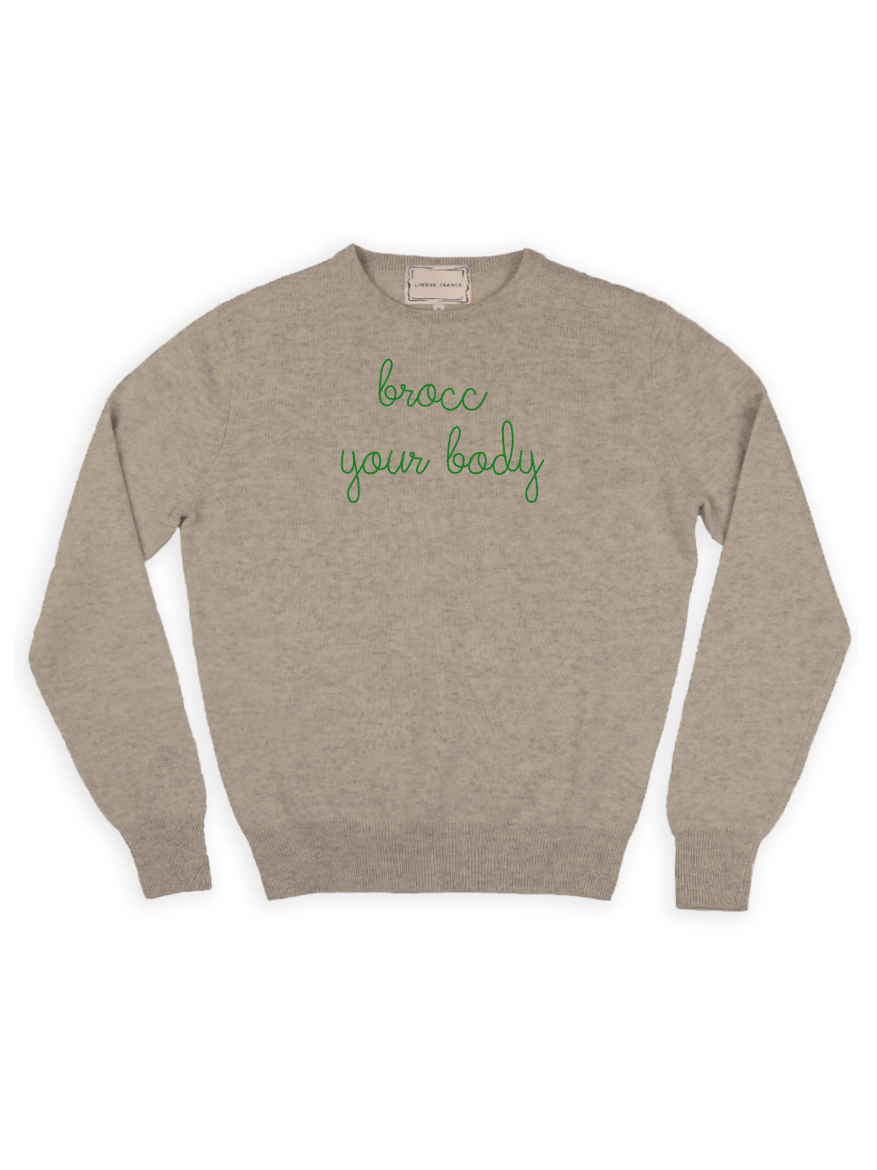 "brocc your body" Crewneck sold by Lingua Franca NYC product image thumbnail 2