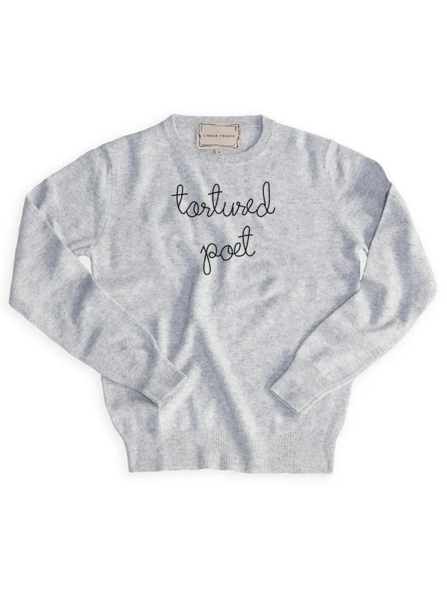 "tortured poet" Crewneck sold by Lingua Franca NYC product image thumbnail 5