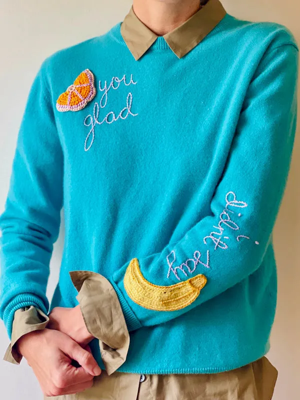 Orange You Glad Crewneck sold by Lingua Franca NYC product image thumbnail 2