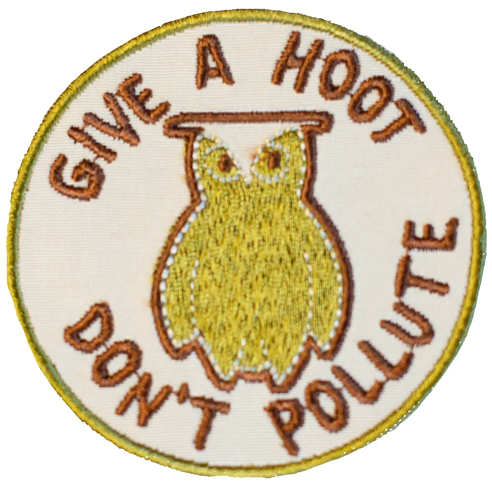 Give A Hoot Don't Pollute Patch sold by Lingua Franca NYC product image thumbnail 3