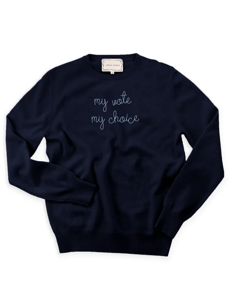 "my vote my choice" Crewneck sold by Lingua Franca NYC product image thumbnail 4