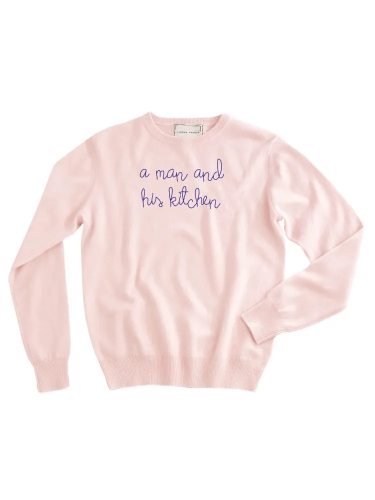 "a man and his kitchen" Crewneck sold by Lingua Franca NYC product image thumbnail 3