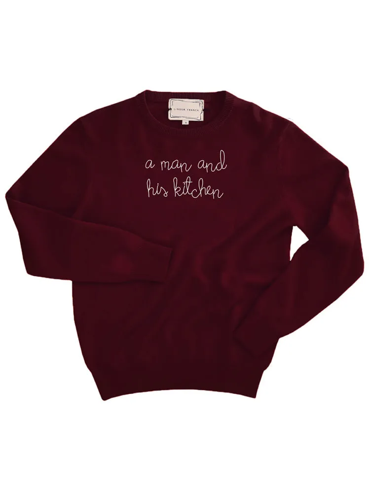 "a man and his kitchen" Crewneck sold by Lingua Franca NYC product image thumbnail 4