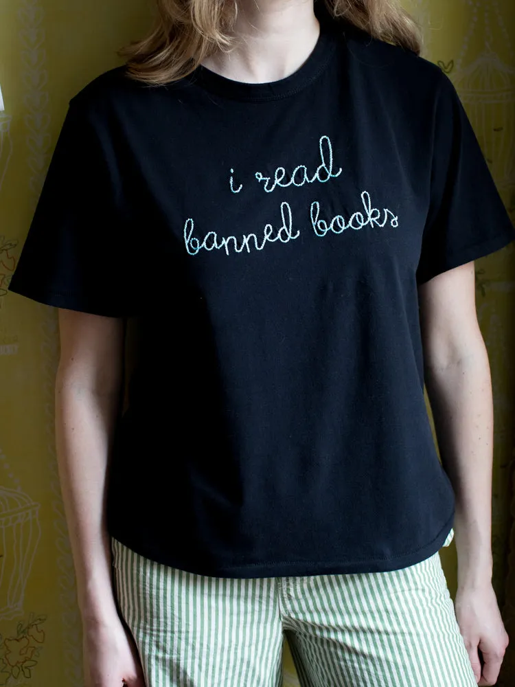 "i read banned books" T-Shirt sold by Lingua Franca NYC