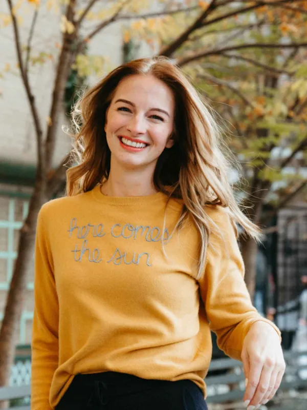 "here comes the sun" Crewneck sold by Lingua Franca NYC