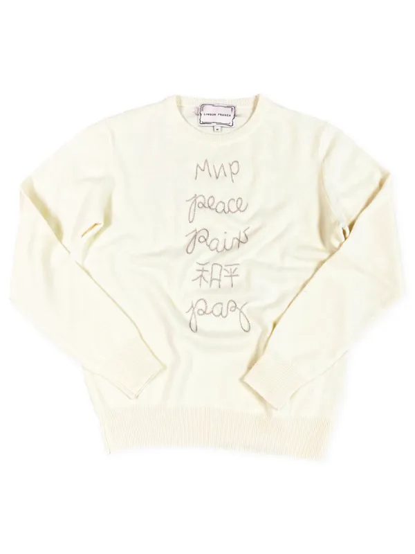 Peace Crewneck sold by Lingua Franca NYC