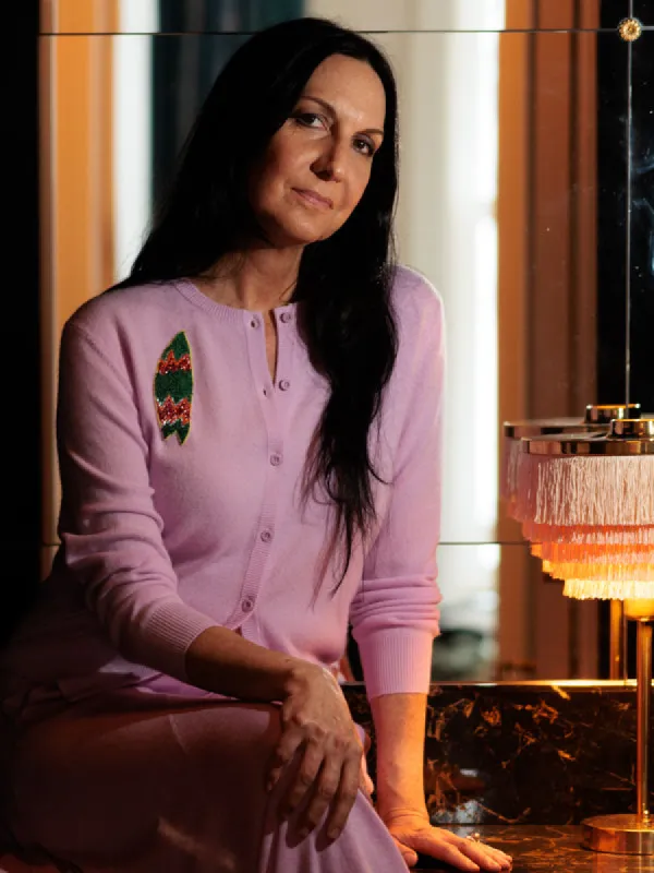 Beaded Surfboard Cardigan sold by Lingua Franca NYC