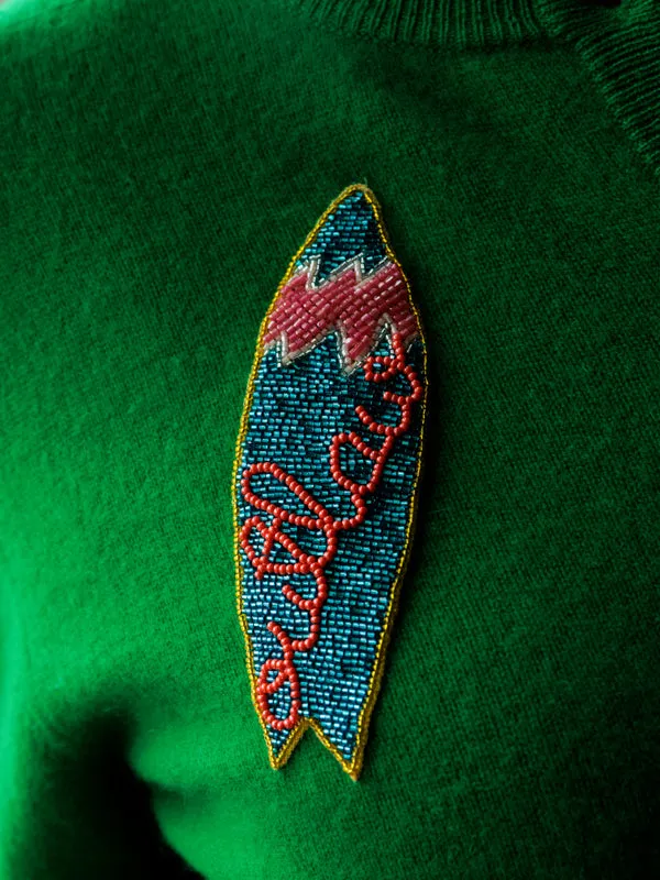 Beaded Surfboard Cardigan sold by Lingua Franca NYC product image thumbnail 4