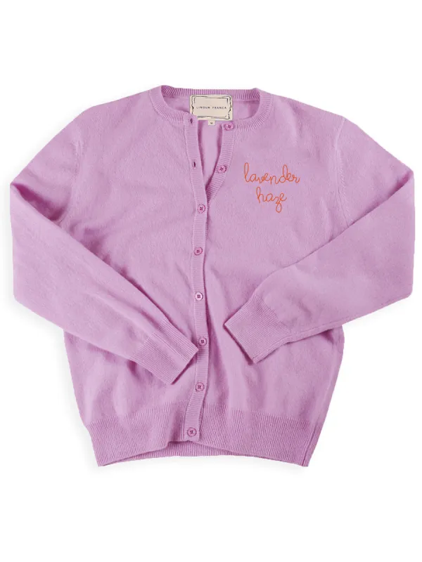 "lavender haze" Cardigan sold by Lingua Franca NYC