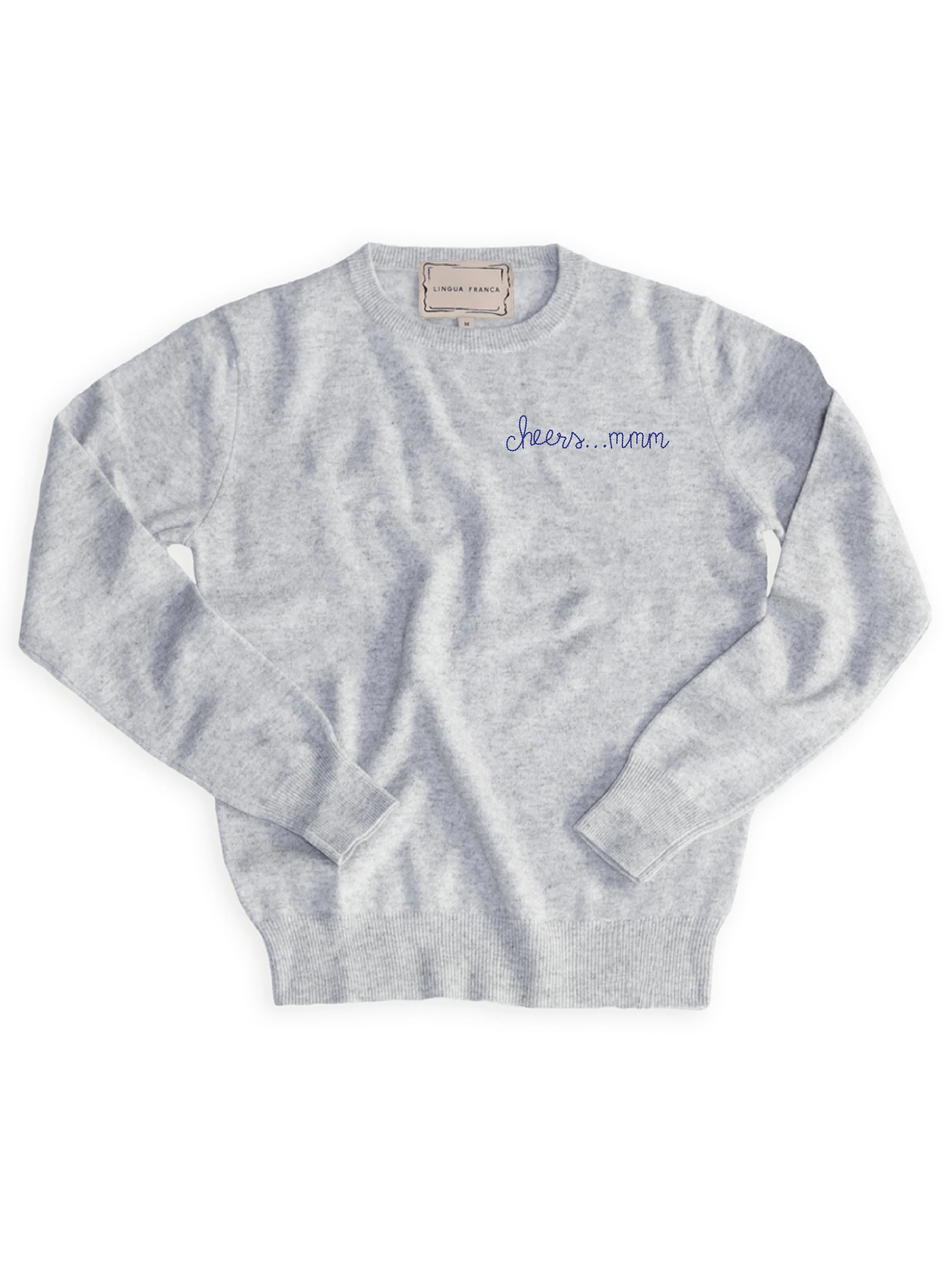 "cheers mmm" Crewneck sold by Lingua Franca NYC