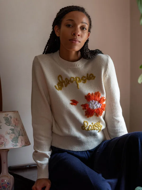 Whoopsie Daisy Pullover sold by Lingua Franca NYC