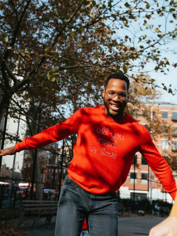 "all you need is love" Crewneck sold by Lingua Franca NYC