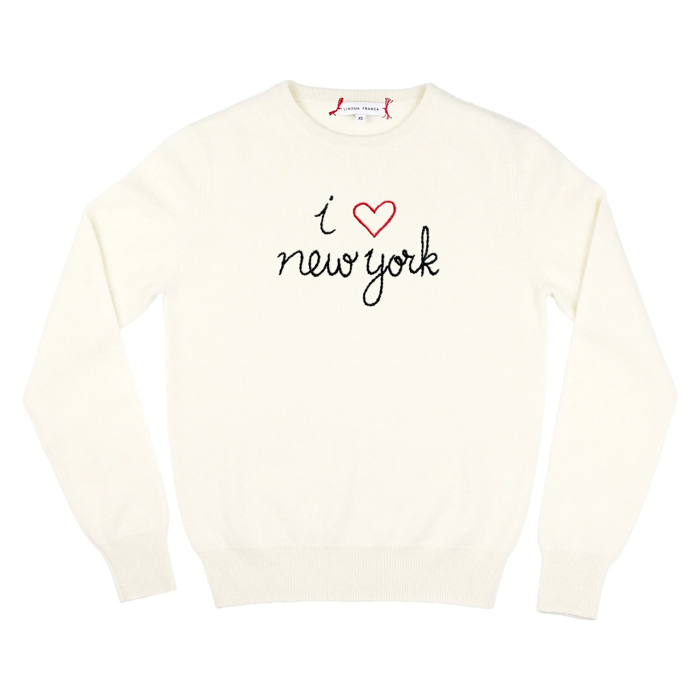 "i heart new york" Women's Crewneck sold by Lingua Franca NYC product image thumbnail 3