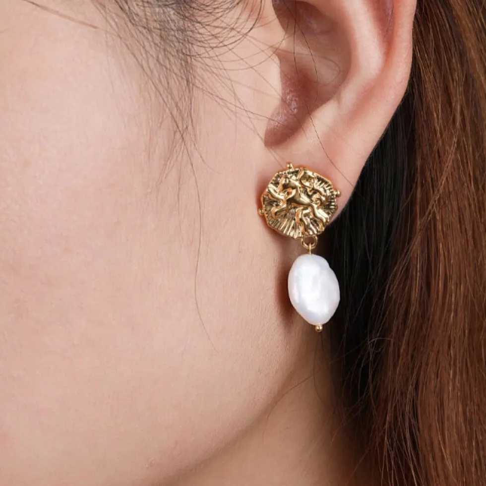 Pearl Drop Earrings sold by Mason & Madison Co. product image thumbnail 2