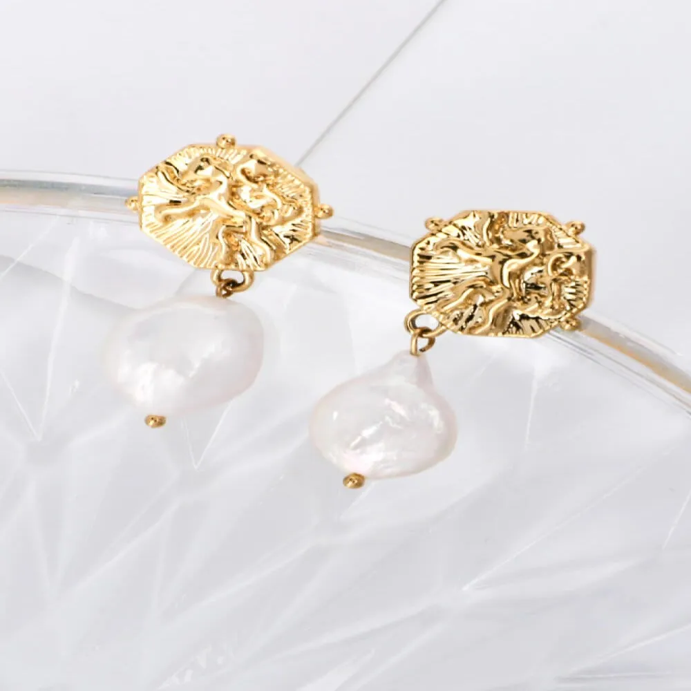 Pearl Drop Earrings sold by Mason & Madison Co. product image thumbnail 3