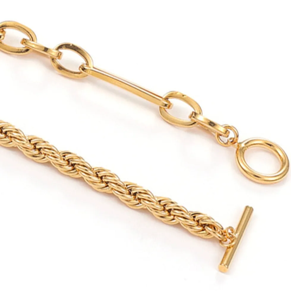Gold Rope Link Chain Bracelet sold by Mason & Madison Co. product image thumbnail 5