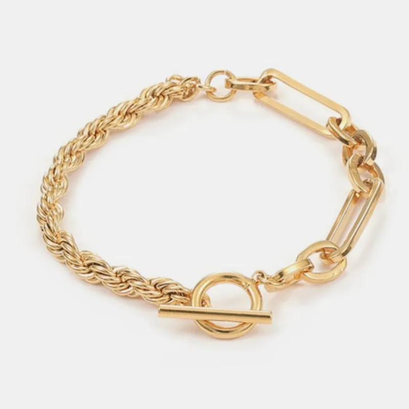 Gold Rope Link Chain Bracelet sold by Mason & Madison Co.