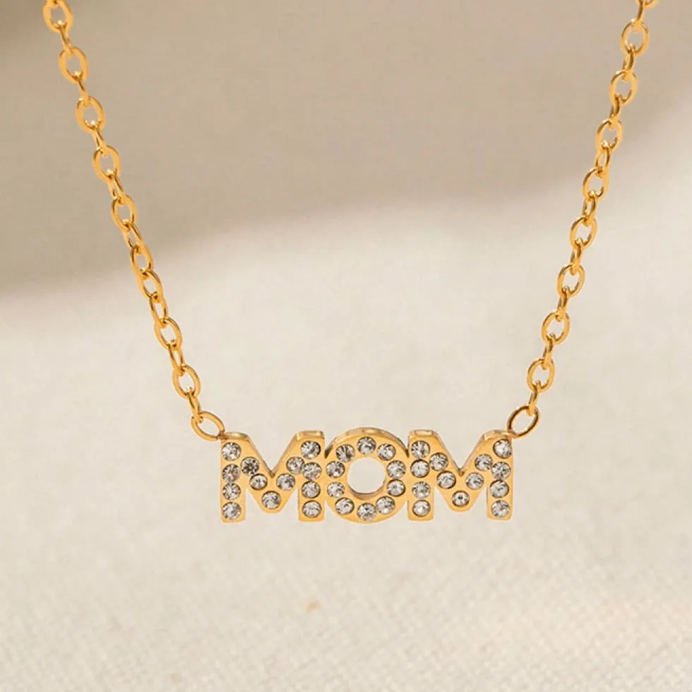 18K Gold Diamond MOM Pendant Necklace sold by Mason & Madison Co. product image thumbnail 3