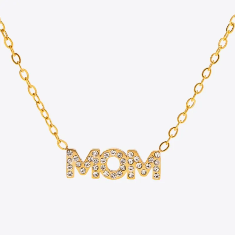 18K Gold Diamond MOM Pendant Necklace sold by Mason & Madison Co.