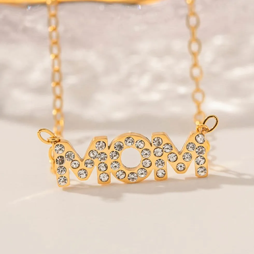 18K Gold Diamond MOM Pendant Necklace sold by Mason & Madison Co. product image thumbnail 2