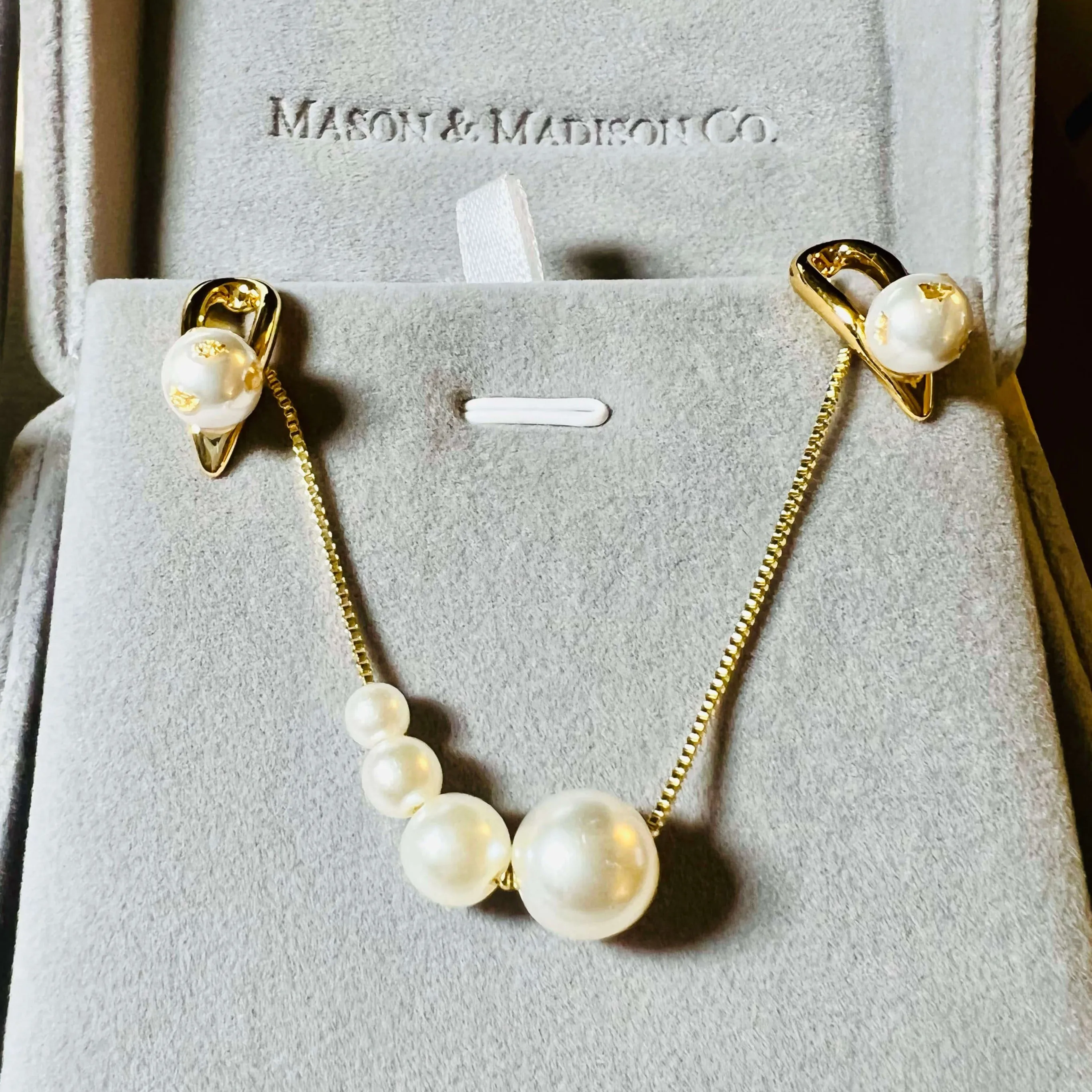 Pearl Stud Earrings sold by Mason & Madison Co. product image thumbnail 4