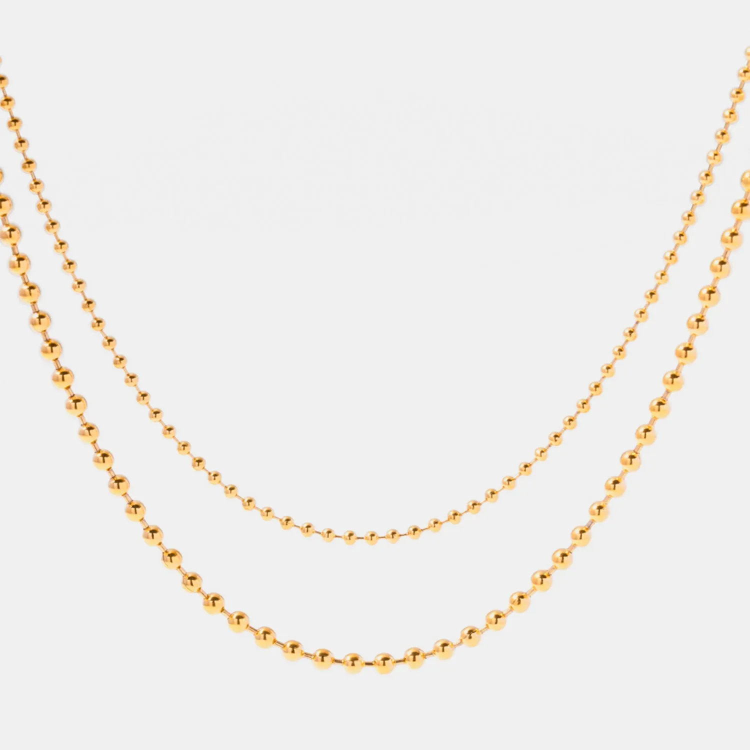 Gold Layered Bead Chain Necklace - Double sold by Mason & Madison Co.