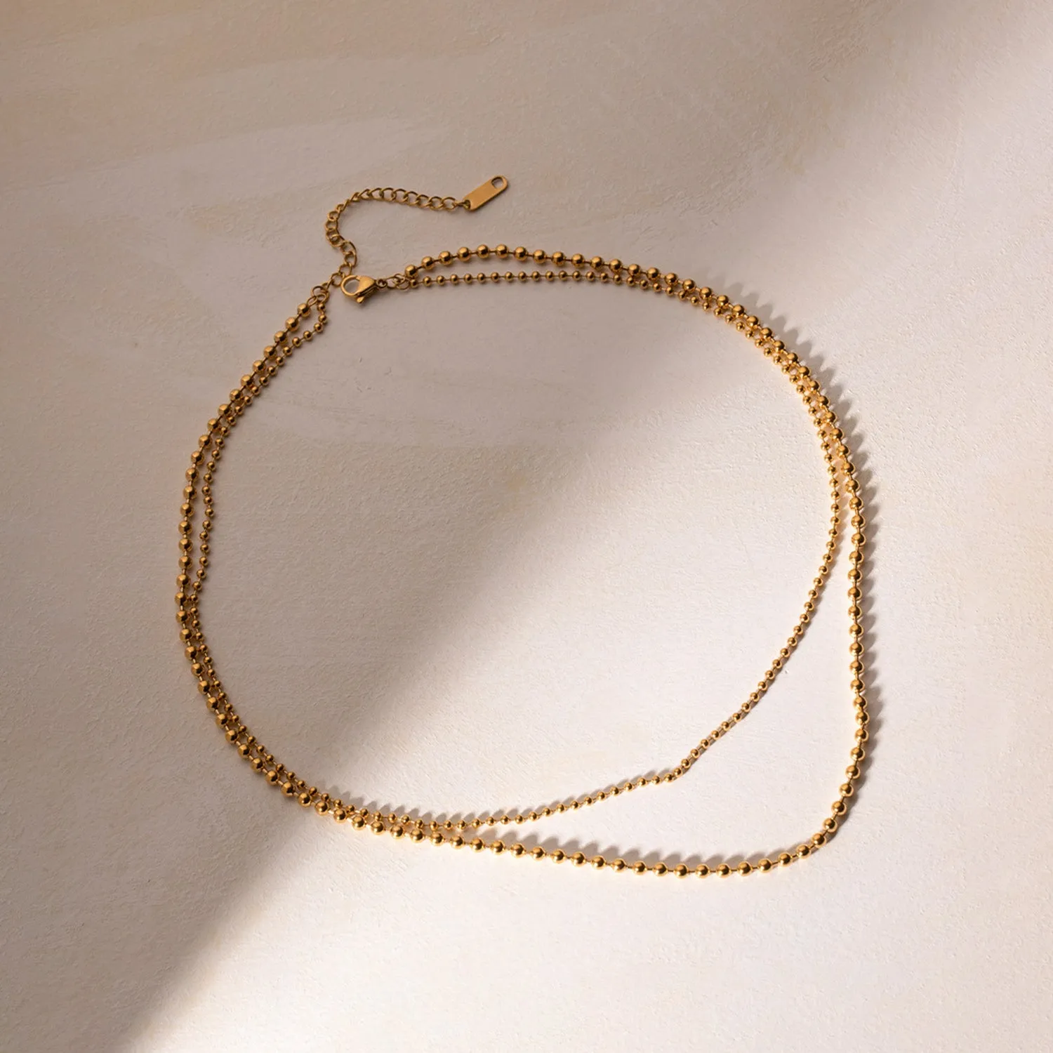Gold Layered Bead Chain Necklace - Double sold by Mason & Madison Co. product image thumbnail 3