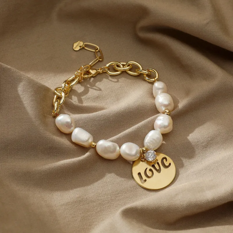 LOVE Freshwater Pearl Bracelet sold by Mason & Madison Co.