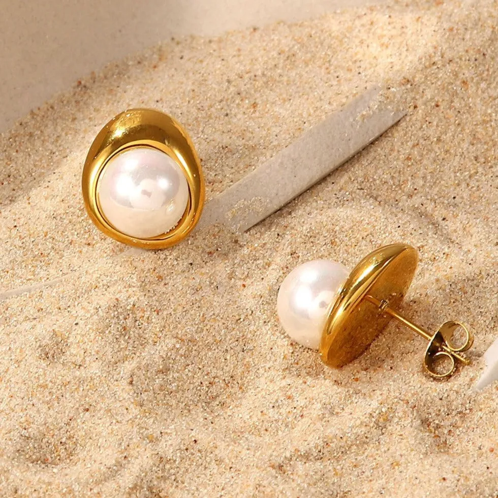 Pearl Stud Earrings - Lovelier Than Ever sold by Mason & Madison Co. product image thumbnail 4