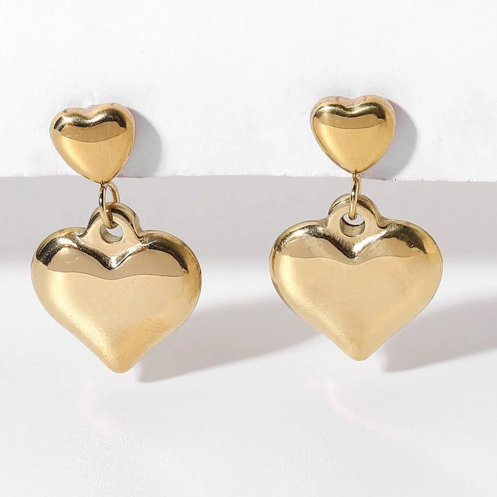 Double Heart Stud Earrings sold by Mason & Madison Co.
