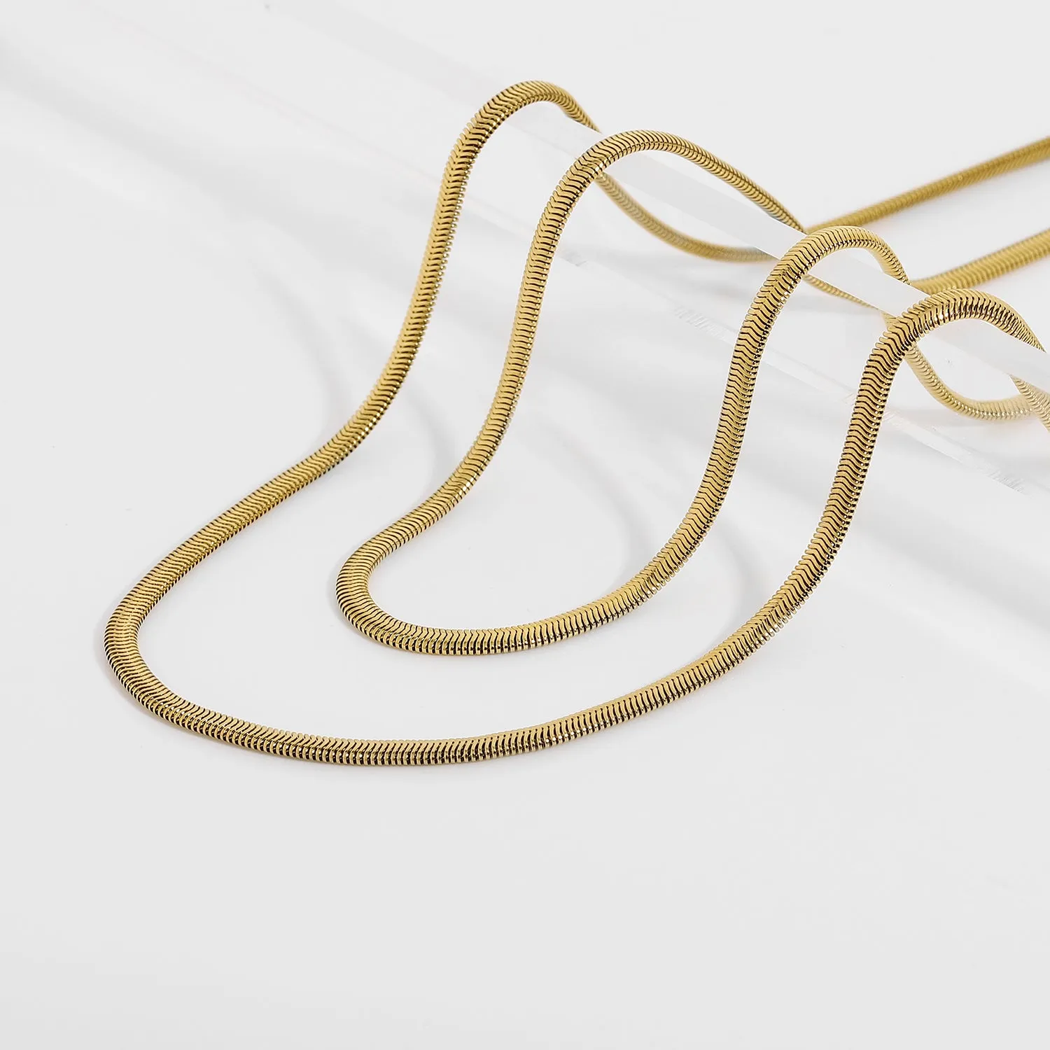 Layered Herringbone Chain Necklace sold by Mason & Madison Co. product image thumbnail 3