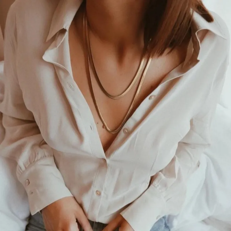 Layered Herringbone Chain Necklace sold by Mason & Madison Co.
