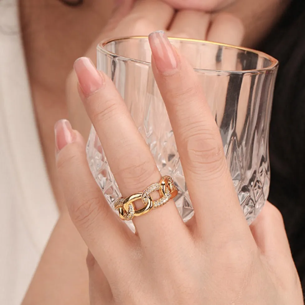 Diamond Chunky Chain Ring sold by Mason & Madison Co. product image thumbnail 2